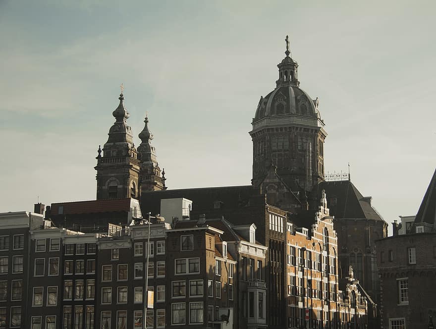 アムステルダム、歴史的な、旧市街、オランダ、ヨーロッパ、シティ