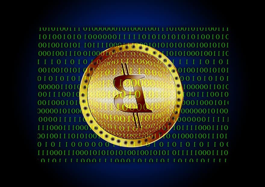 bitcoin, binair, een, nul, munt, geld, elektronisch geld, gegevens, computer, overdracht, geldeenheden