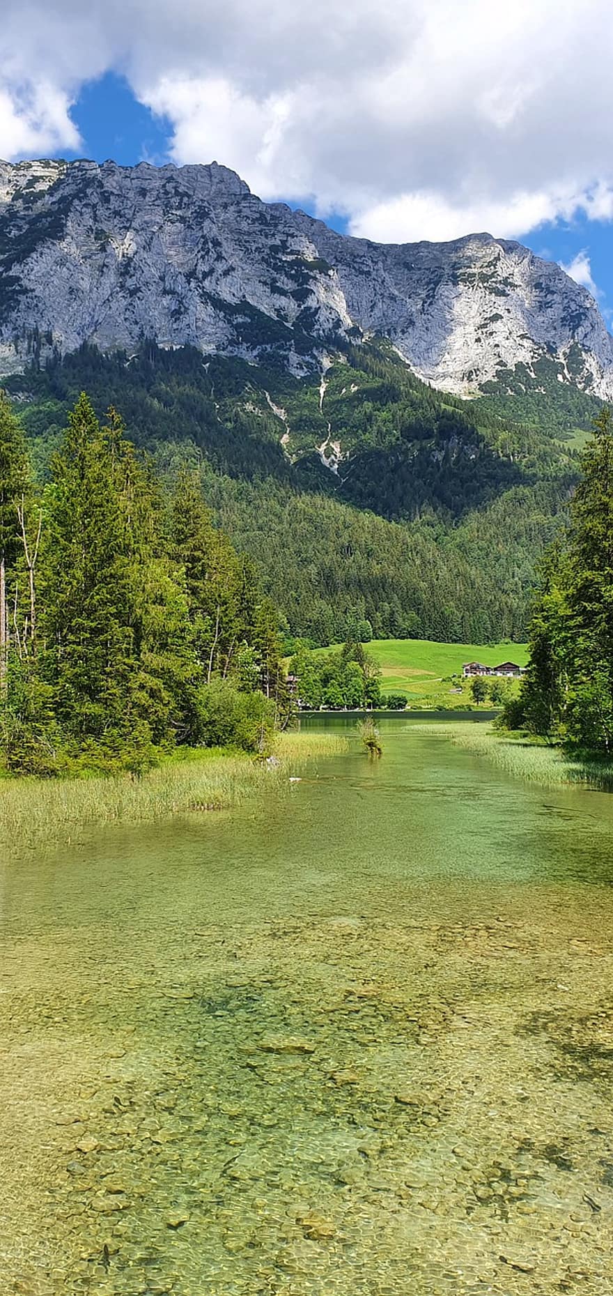 watzmann, lago alpino, hintersee, berchtesgaden, alpino, agua