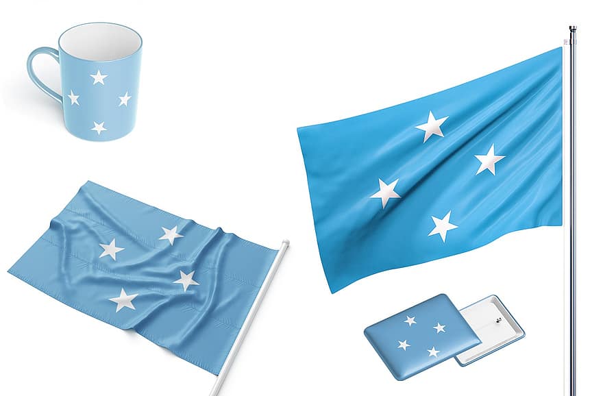 Micronesia, Country, Flag, National, Cup, Design, Identity