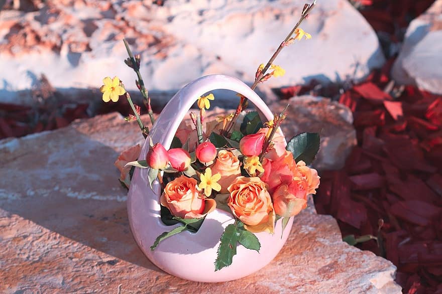 Easter Basket, Easter, Flowers, Spring, Easter Decoration, Easter Collection, Easter Motif, Easter Theme, Happy Easter