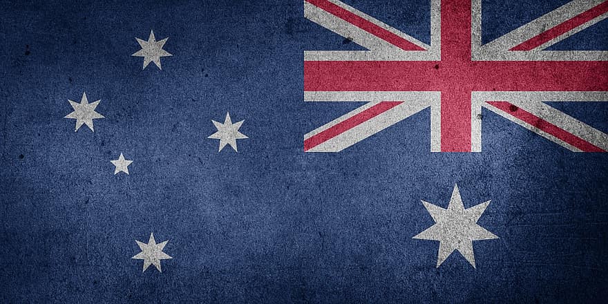 Australien, oceanien, National flagga, flagga