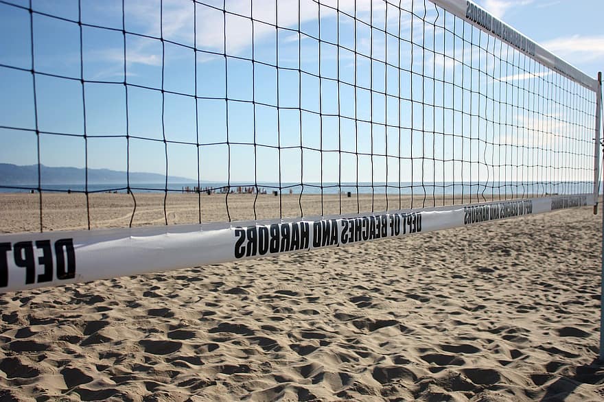 volejbal, síť, písek, pláž, plážový volejbal, hra, sport, hrát si, volejbalová síť, pobřeží