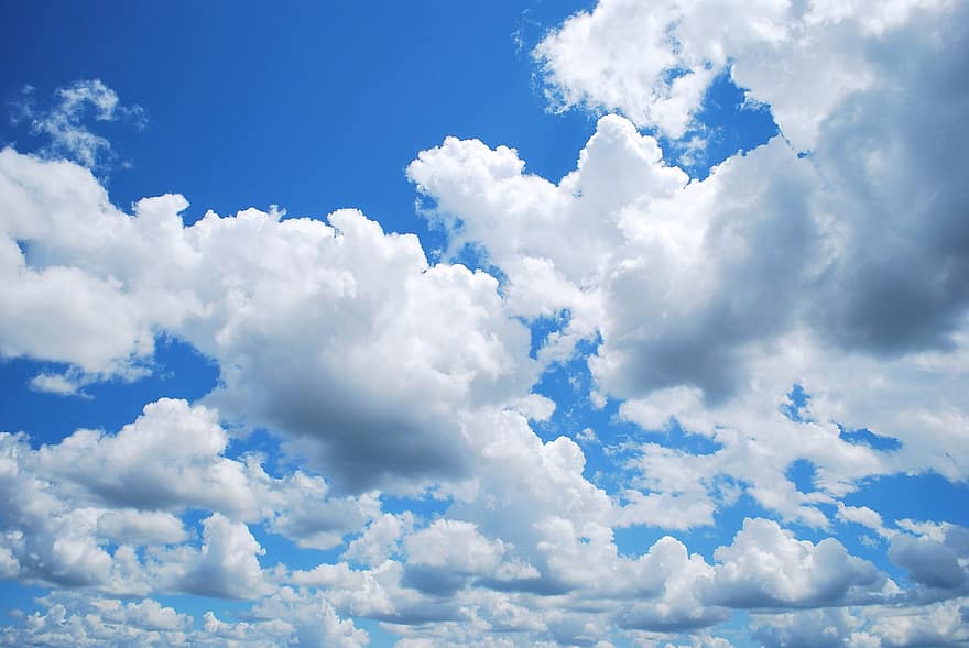 雲、空、積雲、晴れ、cloudscape、青、夏、日、天気、きらきら、成層圏