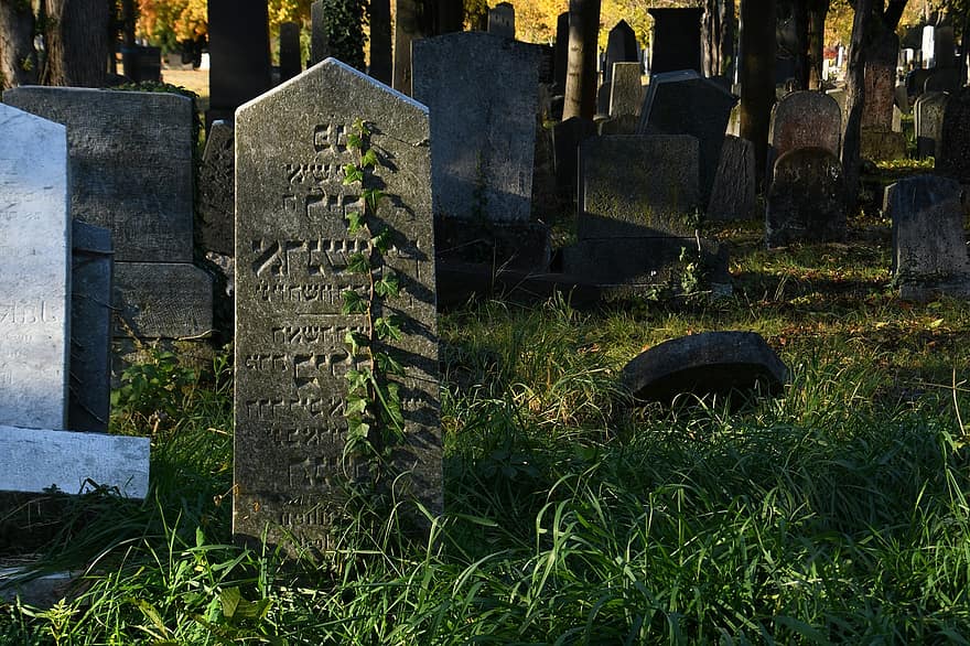 гробище, надгробен камък, старо еврейско гробище, гроб, смърт, трева, зловещ, гробница, стар, Хелоуин, религия