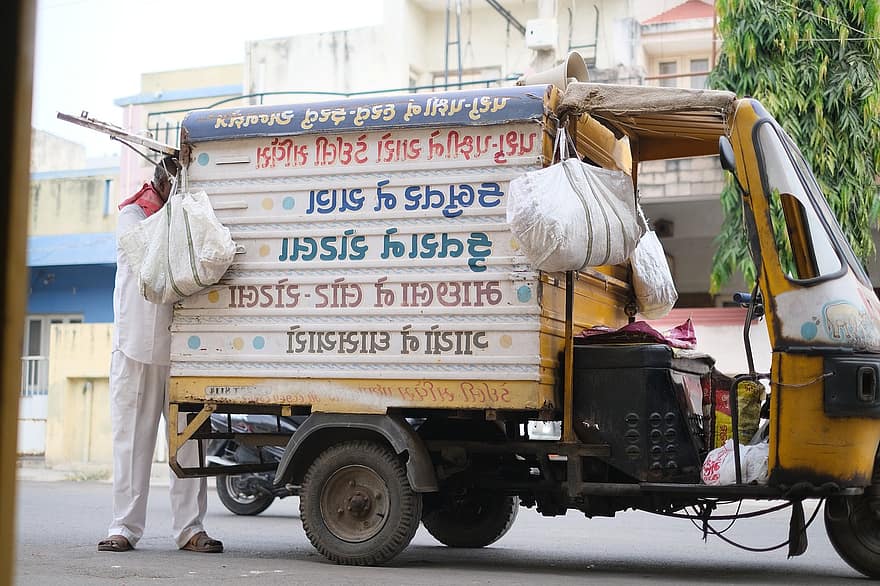 auto rickshaw, kjøretøy, indian, Mann, gate, auto, transport, transportere, vei, reise, kultur