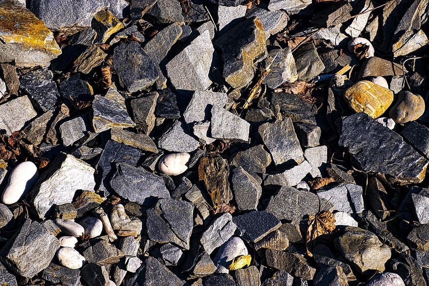 akmeņi, ieži, grants, zemes, tekstūra, ārā, fona, akmens, oļi, tuvplāns, modeli