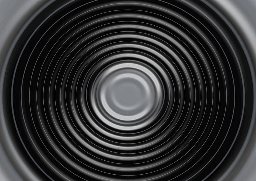 val, negru, alb, concentric, valuri cercuri, Grey Wave, cerc gri