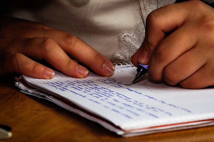 Writing, Letter, Notebook, Pen, Paper, Hands, Handwriting