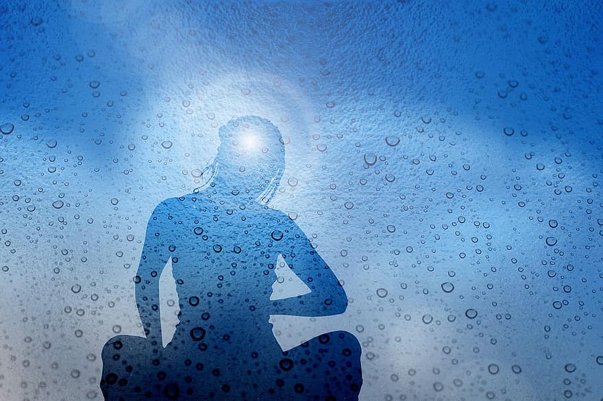 meditatie, regendruppels, reflectie, transcendentie, transcendentaal, bewustzijn, tweevoudigheid, vrede, verlichting, religie, yoga