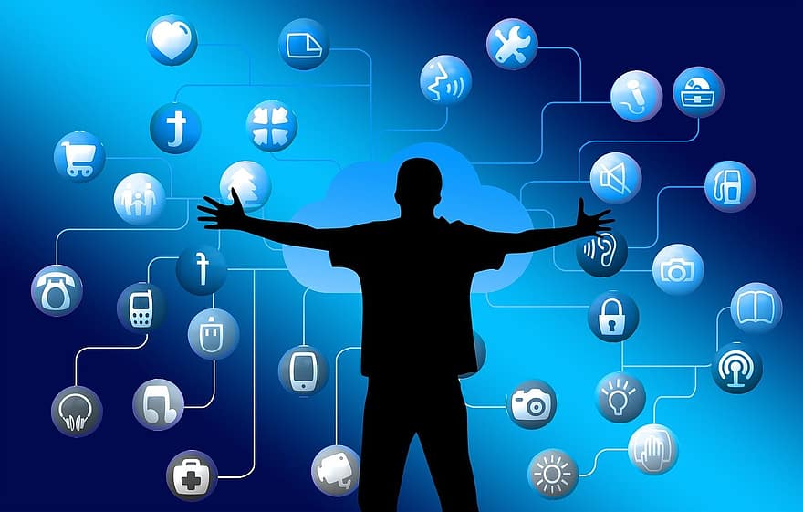 uomo, cerchio, struttura, reti, Internet, sociale, rete sociale, logo, Facebook, Google, social networking