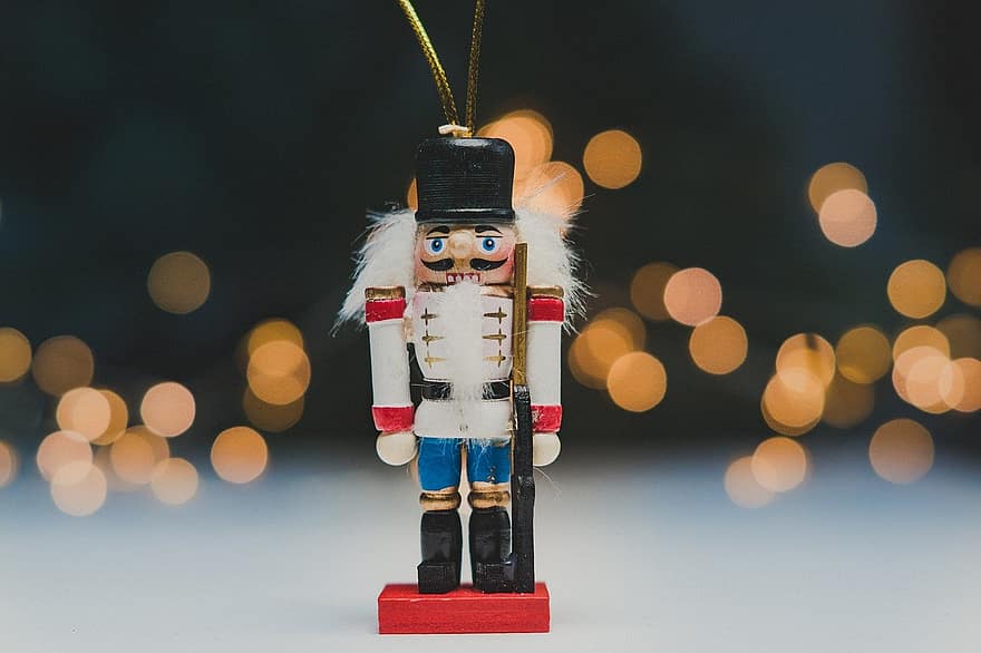 Nutcracker, Toy, Figurine, Christmas, Decoration, Figure, Soldier, Celebration, Bokeh, Traditional, Festive