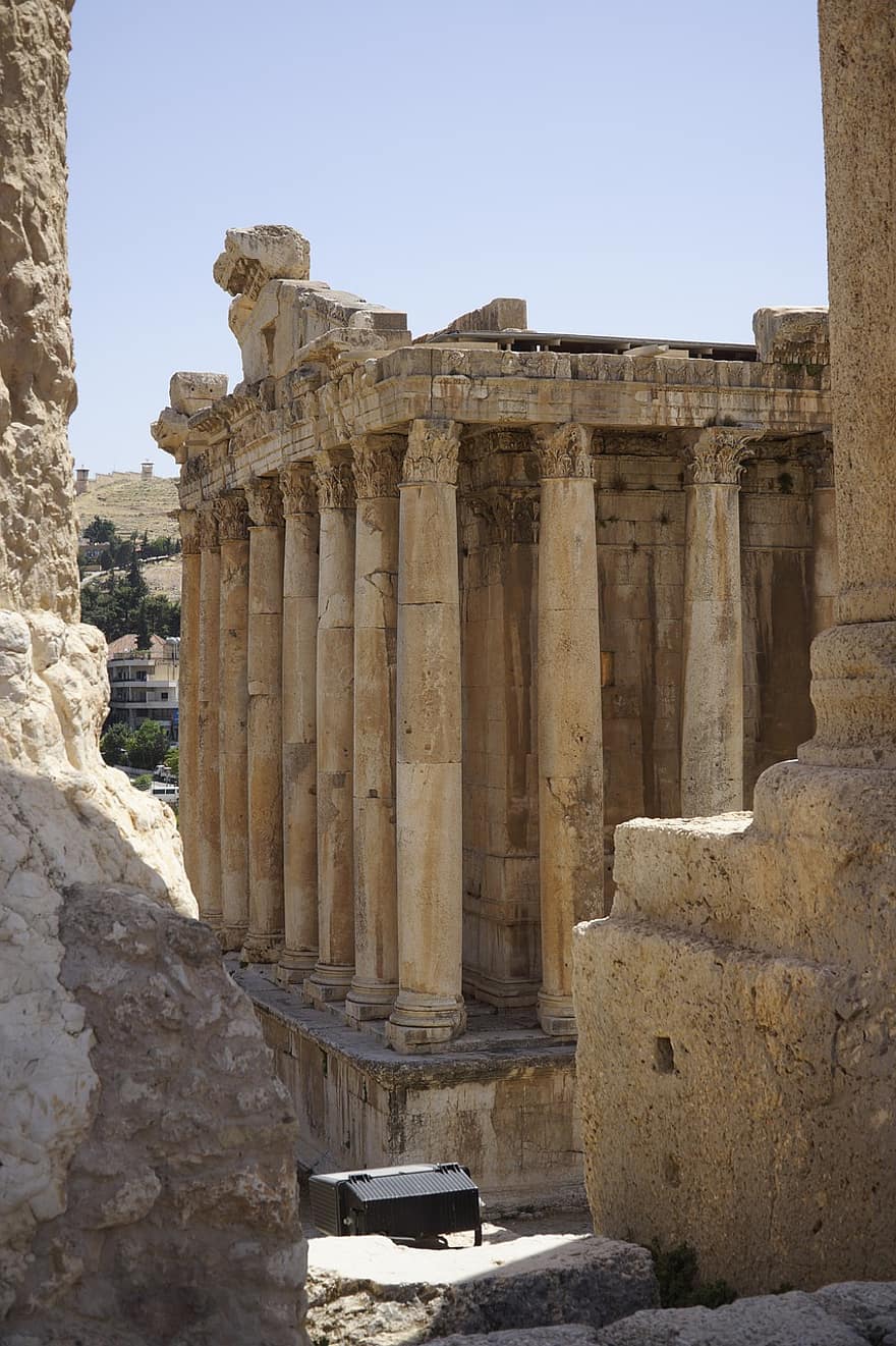 Baalbek, ruiner, libanon, Heliopolis, bacchus tempel, facade, tempel, arkitektur, bygning, milepæl, roman