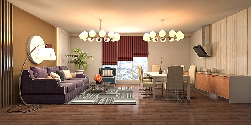 istaba, interjera dizains, 3d atveidots, 3D atveidojums, dekoru, apdare, mēbeles, mājas, dzīvoklis, māja, stilīgs