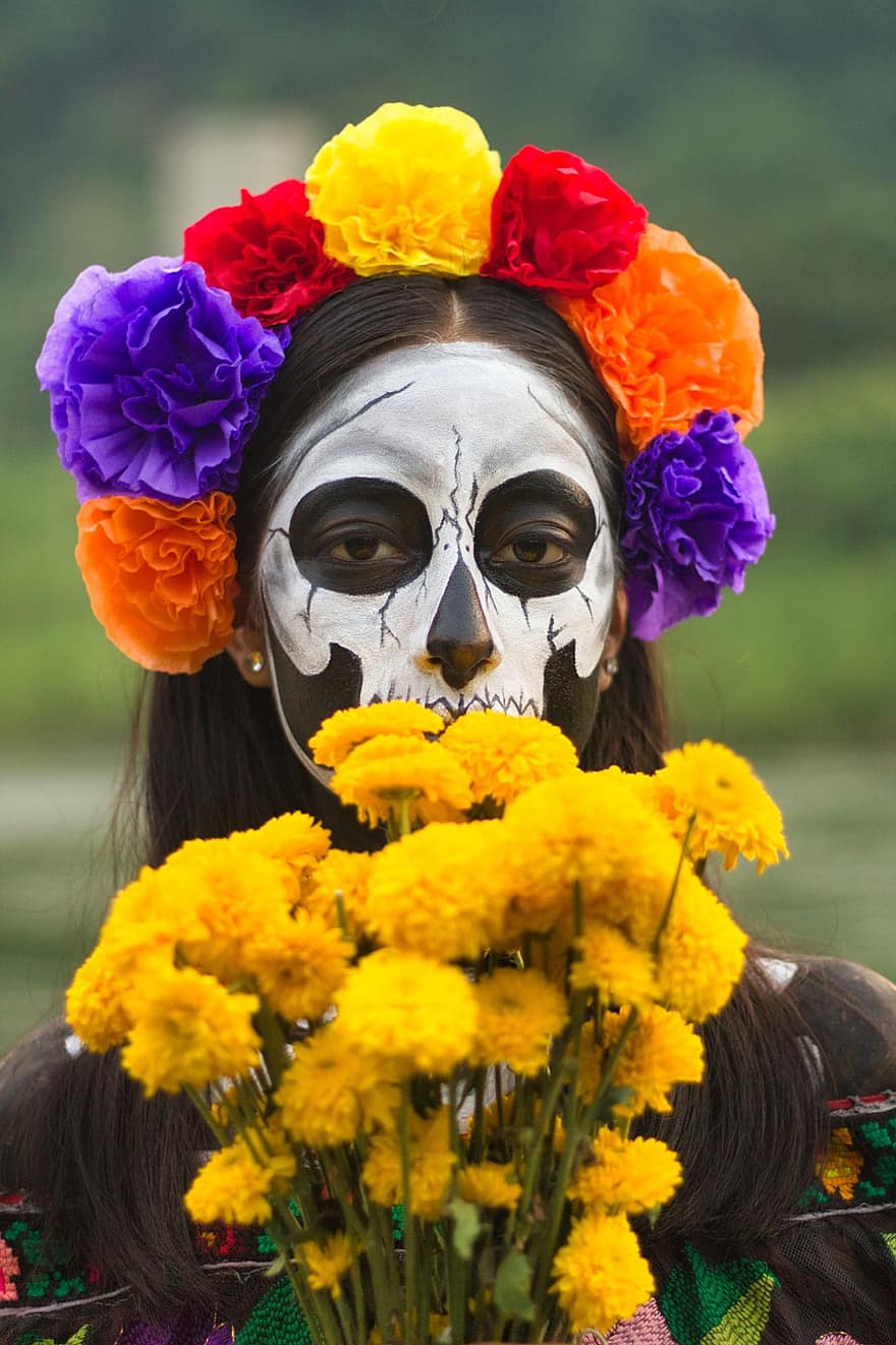 la catrina, pige, kostume, portræt, tradition, kvinde, ung kvinde, spøgelse, Catrina, mexicansk kultur, de dødes dag