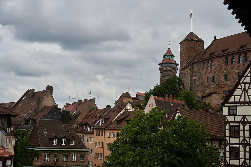 рицарски замък, средновековна архитектура, Германия, град, архитектура, село, замък, разглеждане на забележителности