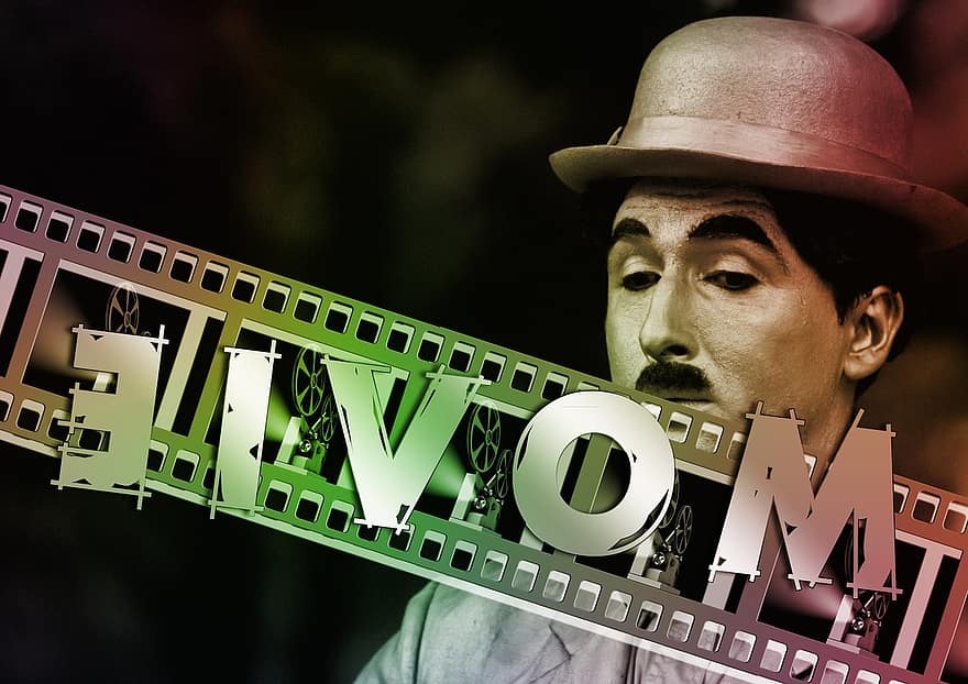 bioscoop strip, film, Charlie, Charlie Chaplin, komiek, beroemd, acteur, video-, bioscoop, strepen, diafilm