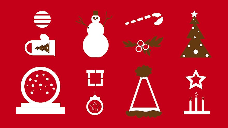Nadal, patró, tema, festa, arbre de Nadal, piruleta, grèvol, bauble, guants, estrella, espelmes