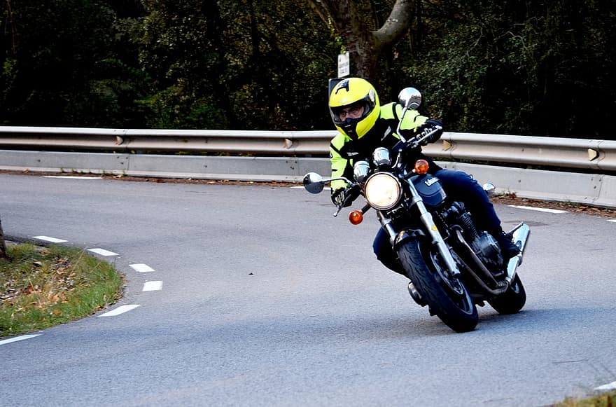 motocicleta, motorista, moto, montando una motocicleta, vehículo, Kawasaki Zephyr 750, autopista