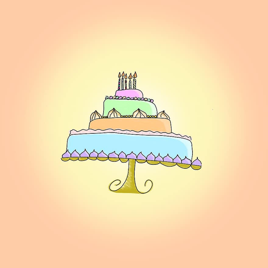 Alles Gute zum Geburtstag, Kuchen, Geburtstag, Süss, Dessert, Feier, köstlich, Party, Glasur, Kerzen, gebacken