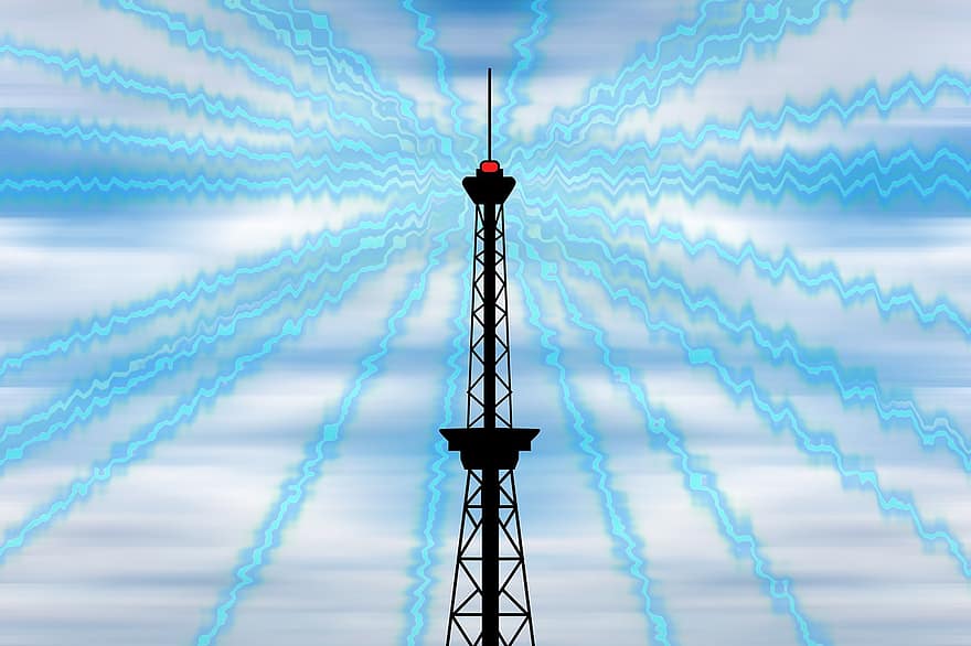 光線、無線、電波、波、ラジオタワー、送電鉄塔、エレクトロスモッグ、E-スモッグ、電磁、畑、偽悪語法