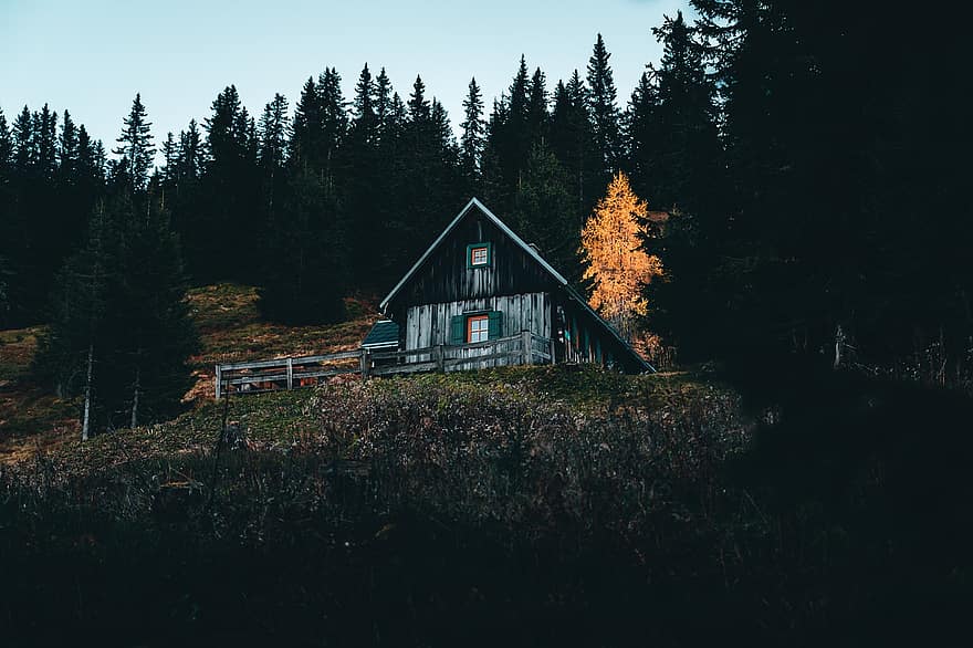 Hut, Hike, Fall, Alps, Autumn, Outdoors, Austria, Nature