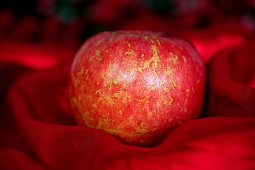 frukt, Kinesiska nyårssäsongen, äpple, närbild, mat, friskhet, mogen, organisk, äta nyttigt, bakgrunder, blad