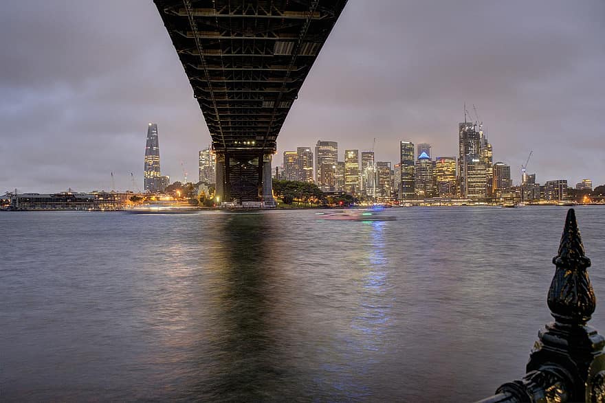 operos teatras, pastatai, uosto tiltas, tiltas, vandenynas, horizonto, panorama, Australija, Sydney, hdr, mąstymas