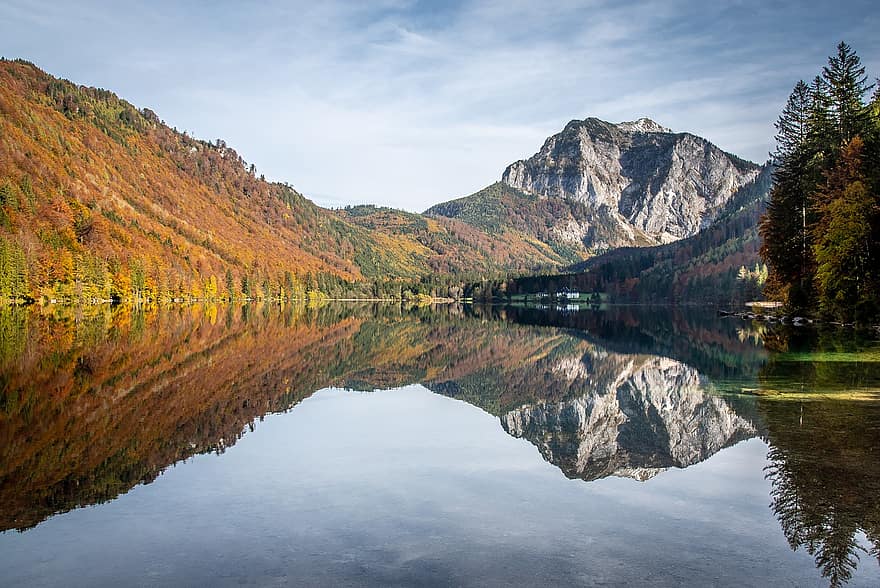 Lac, les montagnes, l'automne, réflexion de l'eau, eau, chaîne de montagnes, paysage, scénique, campagne