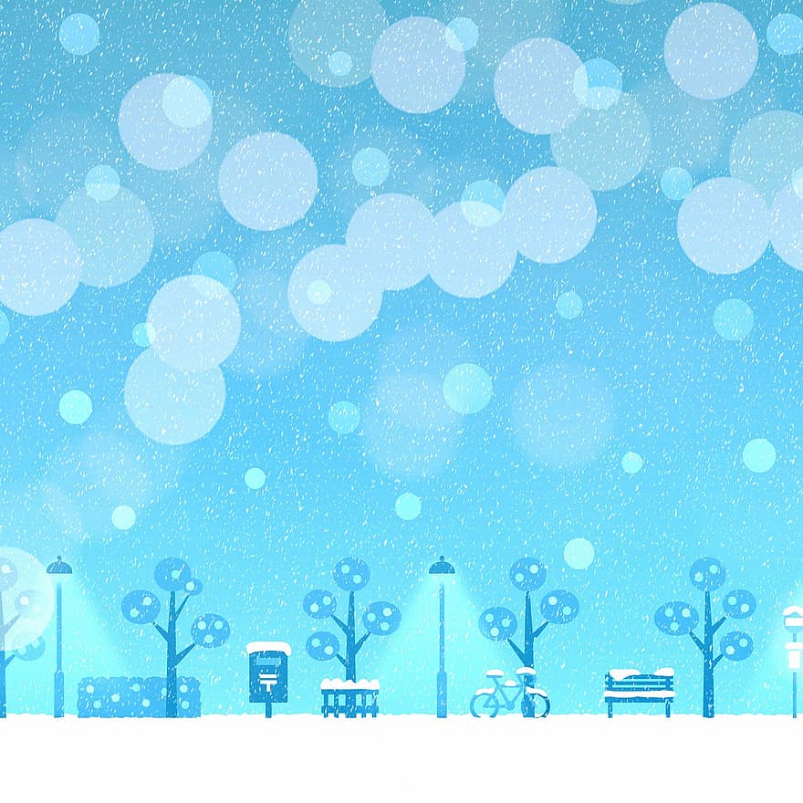 Χριστούγεννα φόντο, χιόνι, bokeh, χειμώνας, νιφάδες χιονιού, λευκό, νιφάδα χιονιού, καρτ ποστάλ, αργία, έλευση, Δεκέμβριος