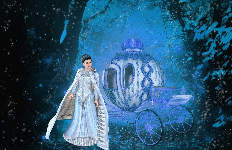 Background, Mystical, Carriage, Woman