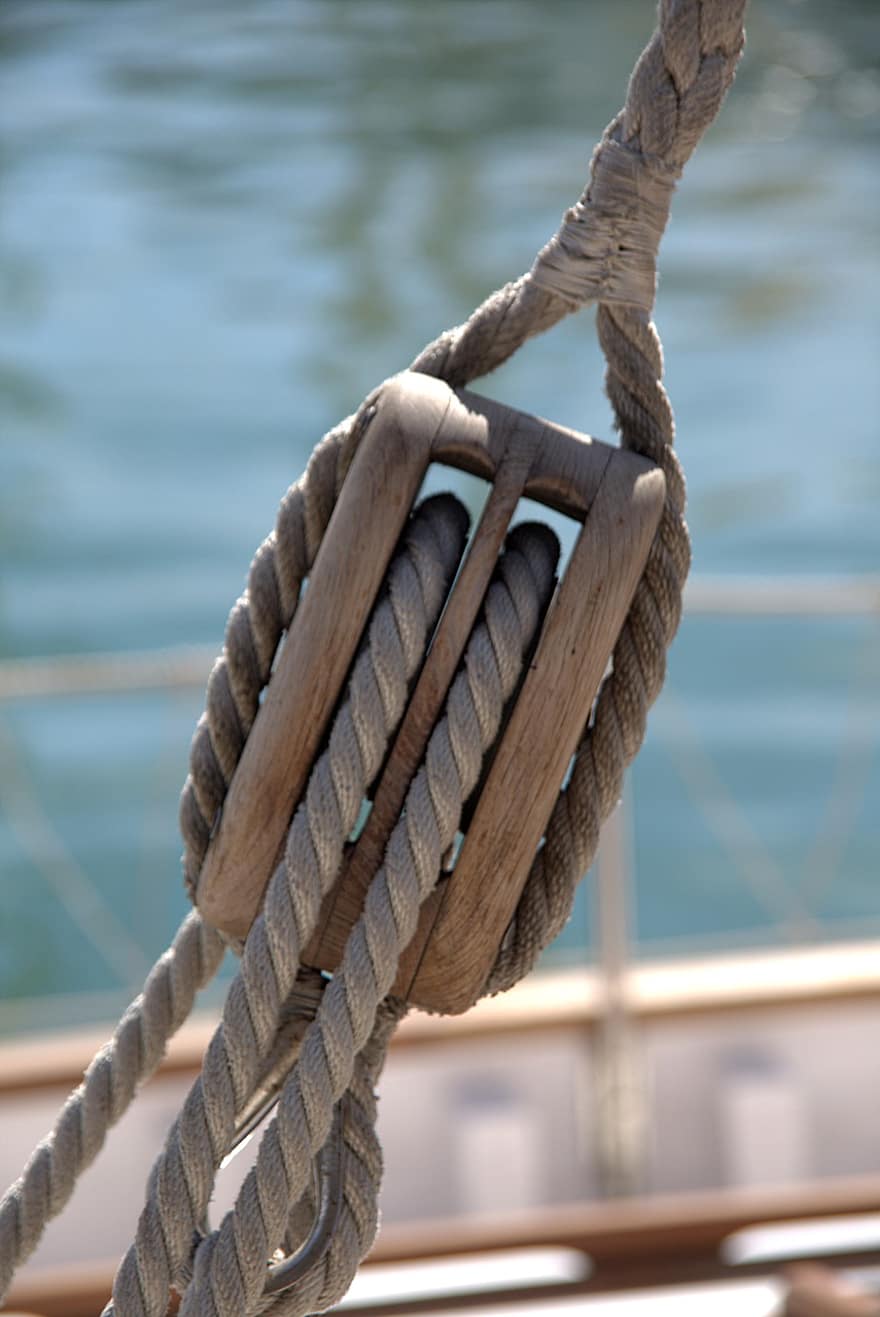 ボート、ロープ、セーリング、航海船、ヨット、ボートデッキ、帆船、リギング、木材、結び目、帆