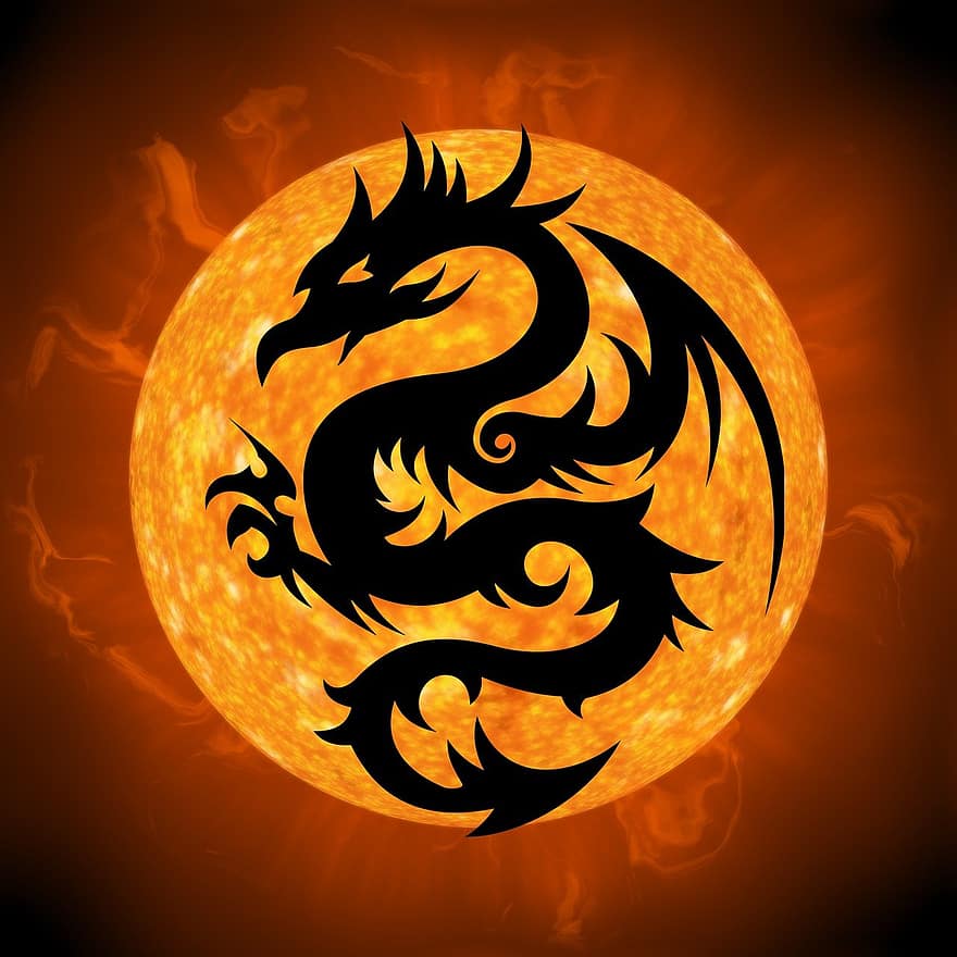 дракон, вогонь, чудовисько, створіння, магічний, казка, коричневий вогонь, коричневий дракон