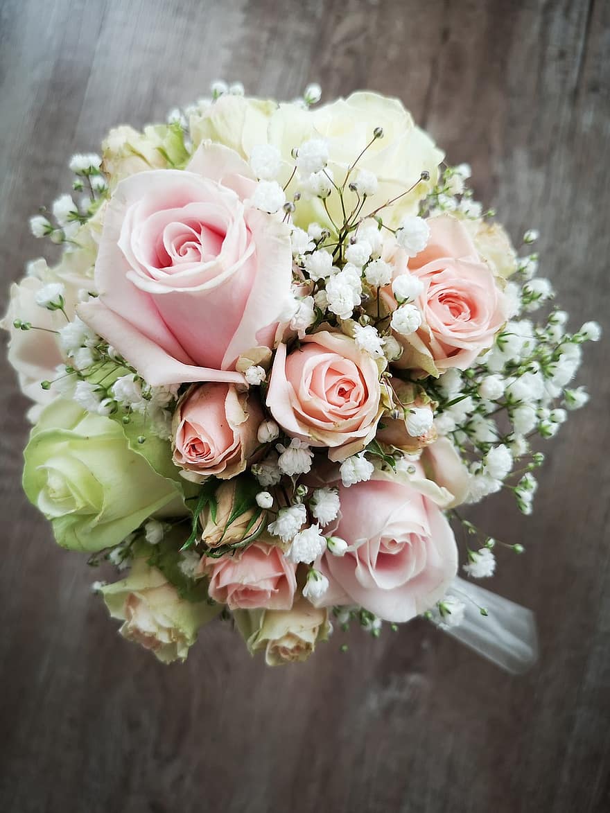 vestuvių puokštė, batų, gėlės, vestuvių gėlės, gėlių kompozicija, žydi, žiedas