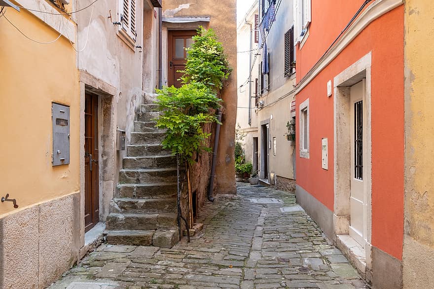 rua, Cidade, aldeia, passos, escadas, histórico, viagem, destino, prédios, Mediterrâneo, arquitetura