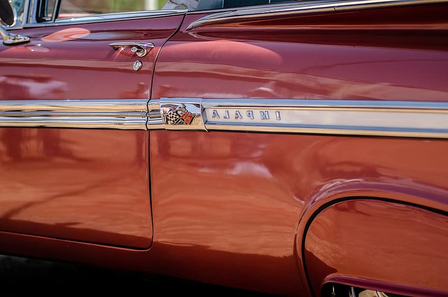 vintage auto, klassieke auto, chevy impala, chevrolet, vintage voertuig, klassiek voertuig