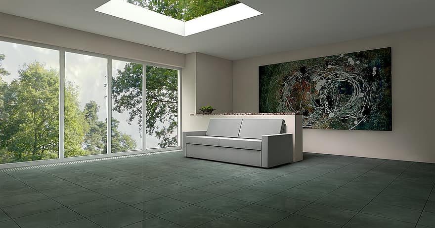 Live, Living Room, Lichtraum, Tiles, Gallery, Apartment, Graphic, Rendering, Architecture, 3d Visualization, Real Estate