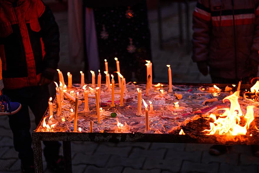 candele, Natale, luce, lume di candela, India
