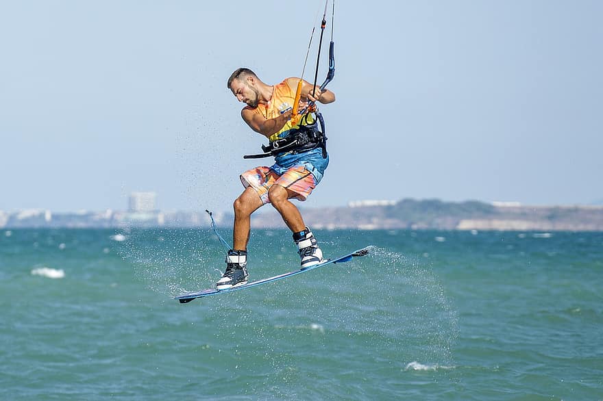 Man, Board, Ocean, Fit, Water Sports, Kite Surfing, Kite, Kite Boarding, Water, Surf, Sea