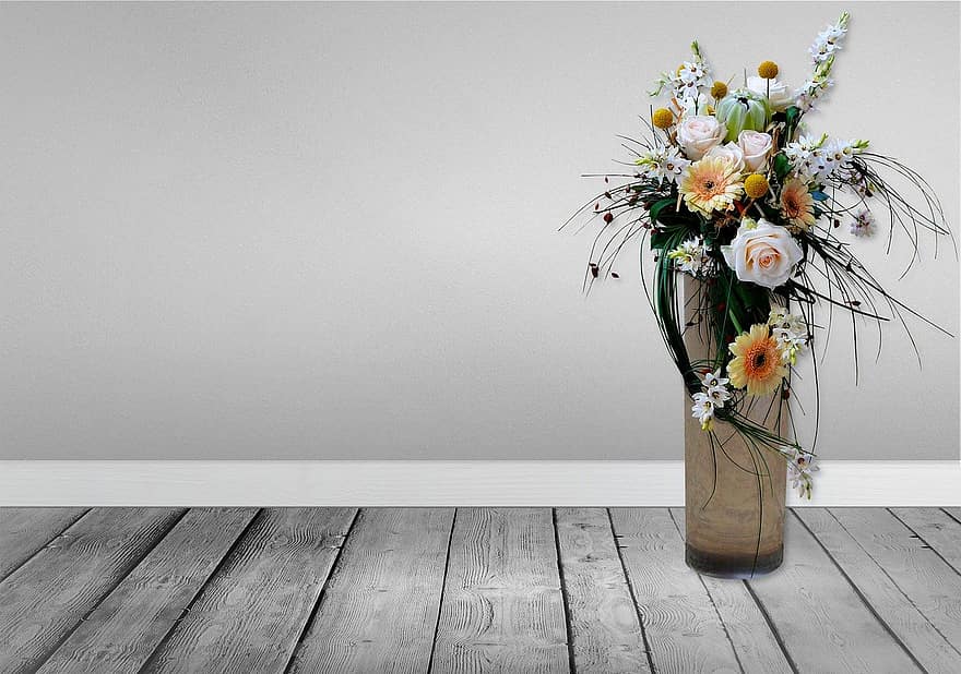 цветы, ваза, букет, расположение, цветение, номер, шаблон, поздравительная открытка, дизайн, обои на стену, фон