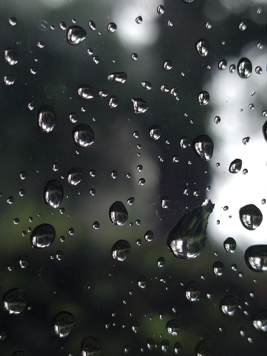 déšť, kapky, sklenka, okno, Příroda, pokles, pozadí, detail, kapalný, mokré, abstraktní