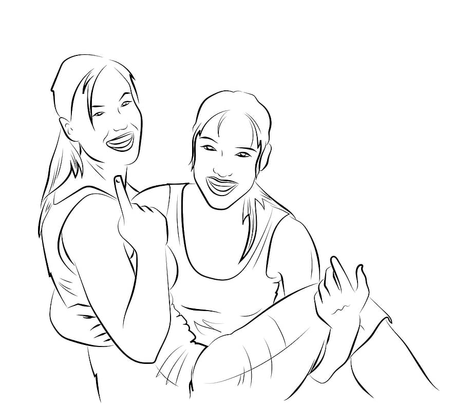 Drawing, Imagine, Girlfriends, Draw, Paint, Coloring Pages, Coloring Picture, Design, Malbild, Painting, Character