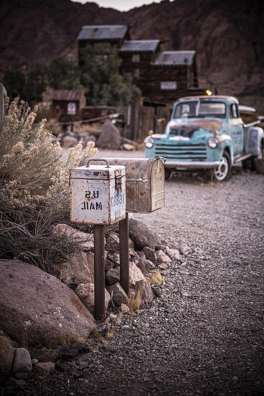 Mailbox, Museum, Vintage, Old, Antique, Retro, Delivery, Nelson Nv, Nelson Ghost Town, Eldorado Mine Tours, Nevada