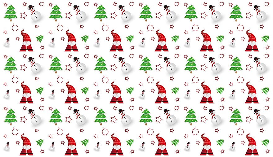 Papai Noel, boneco de neve, Natal, padronizar, fundo, decoração, inverno, Nicolau, dezembro, deco, desenho animado