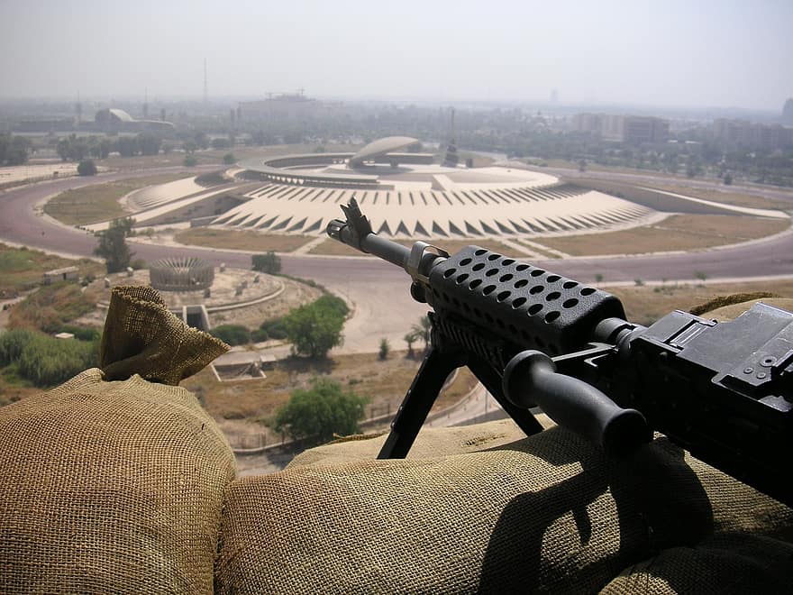 senapan mesin, senjata, Irak, perang