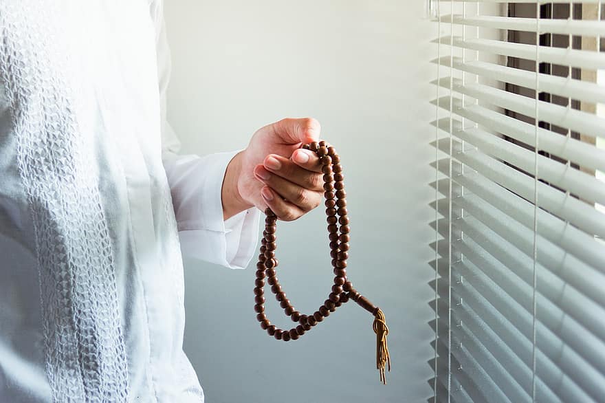 Praying, Prayer Beads, Rosary, Muslim, Islam, Window, Religion