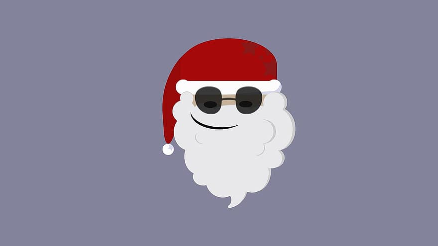 Дядо, Коледа, слънчеви очила, лице, нюанси, Дядо Коледа, Санта шапка, тапети