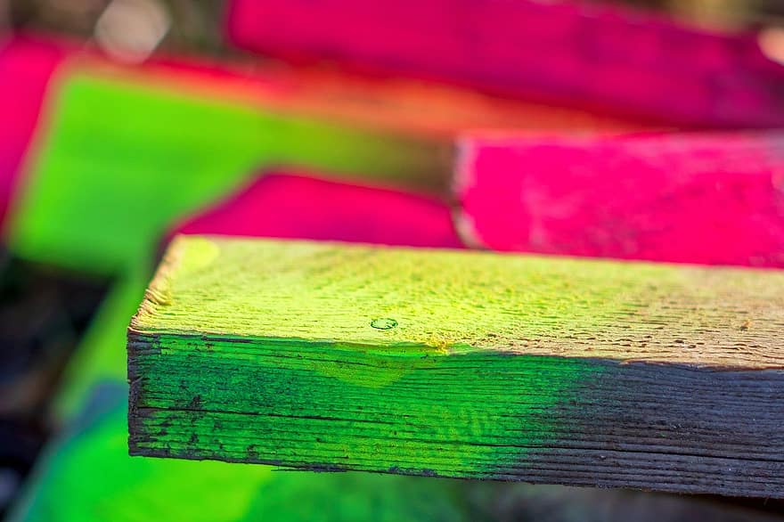 Wood, Slats, Coloured, Multicoloured, Bright, Wooden Strip, Technology, Material, Mark, Character, Template