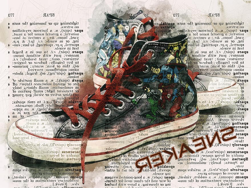 Shoe, Canvas, Sneakers, Casual, Converse, Super Hero, Outdoors, Foot, Pair, Fashionable, Digital Manipulation