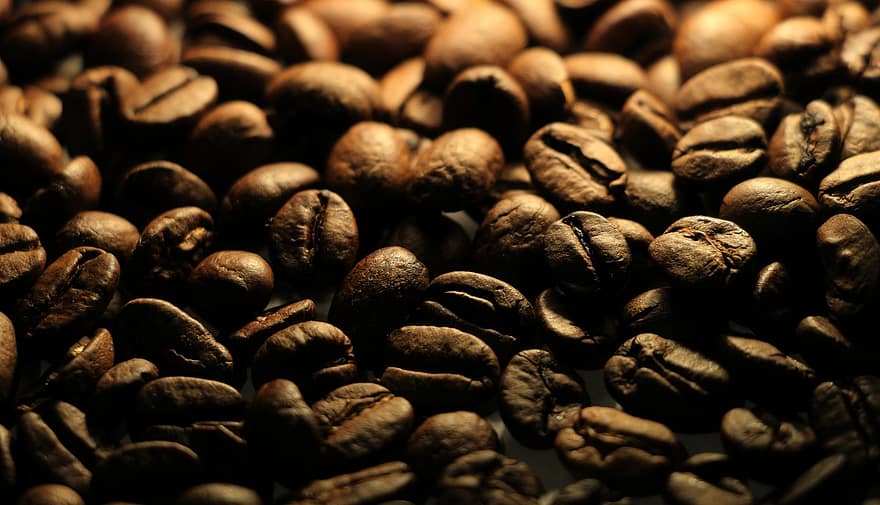 Coffee, Beans, Roasted, Food, Drink, Caffeine, Seeds, Dark, close-up, bean, backgrounds